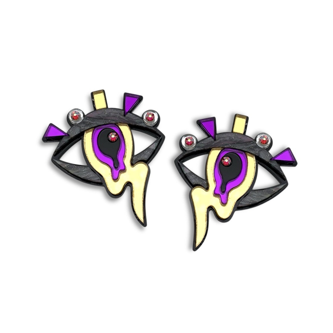 Boucles d'oreilles Oeil Sacré mystiques en plexiglas