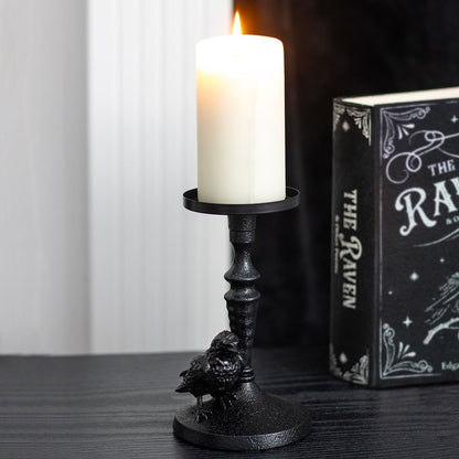 Bougeoir raven mystic corbeau noir gothic