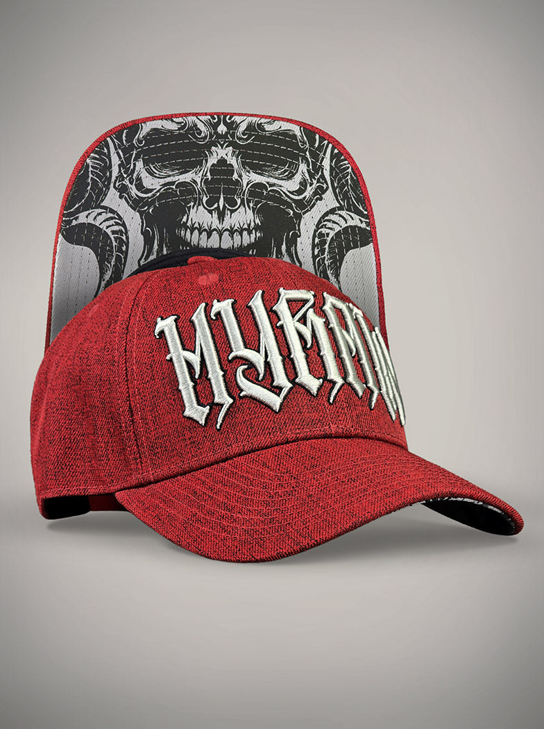Casquette hyraw rouge skull