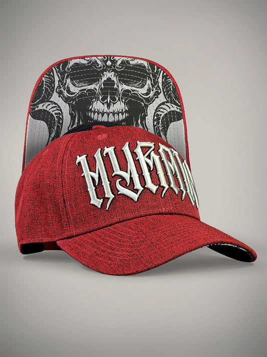 Casquette hyraw rouge skull