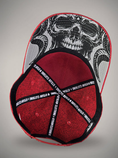 Casquette hyraw rouge skull