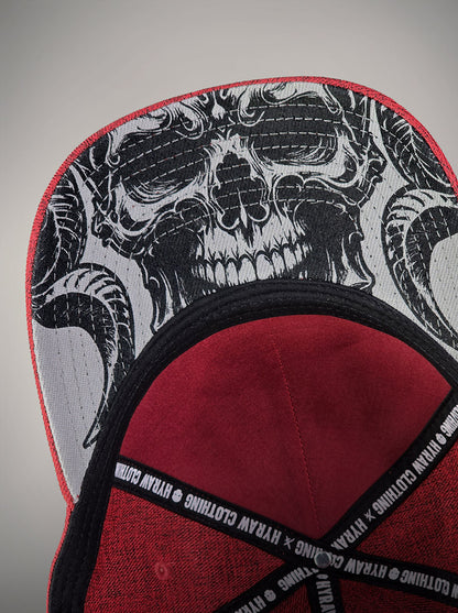 Casquette hyraw rouge skull