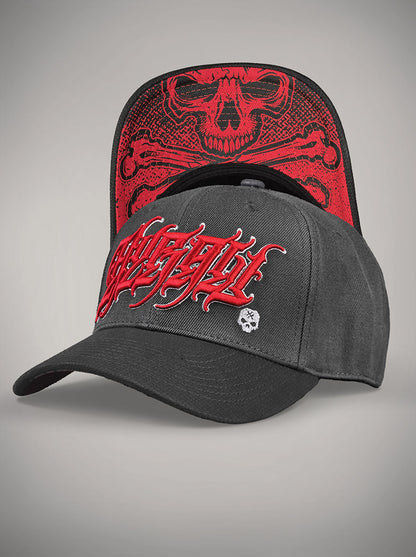 Casquette BLOOD & BONES noir et rouge skull