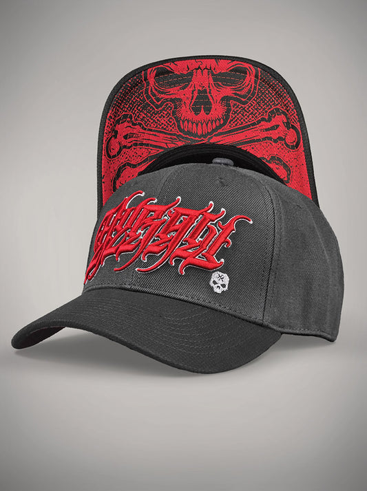 Casquette BLOOD & BONES noir et rouge skull