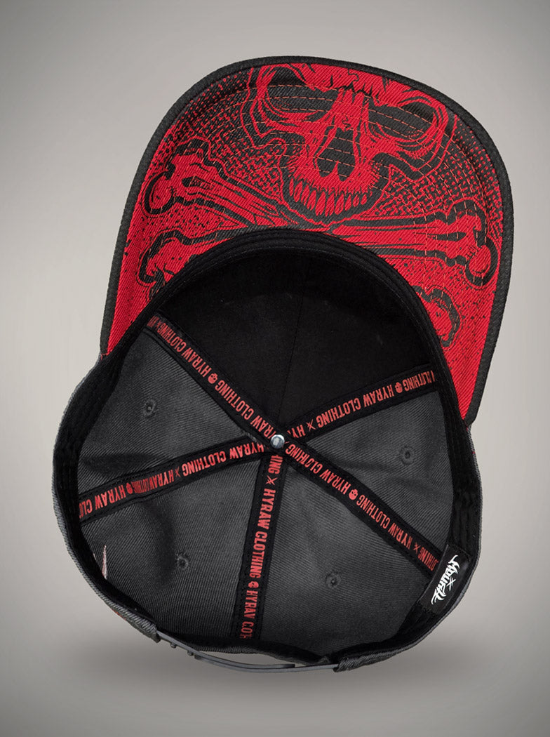 Casquette BLOOD & BONES noir et rouge skull