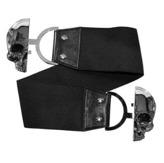 Ceinture élastique noir gothique boucle tête de mort | Kreepsville 666