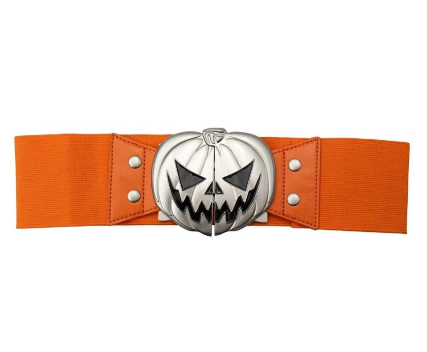 Ceinture élastique noir gothique boucle citrouille | Kreepsville 666