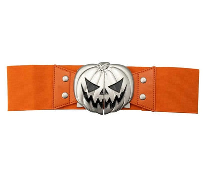 Ceinture élastique noir gothique boucle citrouille | Kreepsville 666