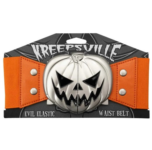 Ceinture élastique noir gothique boucle citrouille | Kreepsville 666