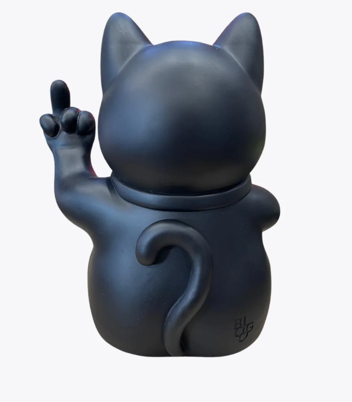 Grande figurine de chat chanceux noir maki neko fuck