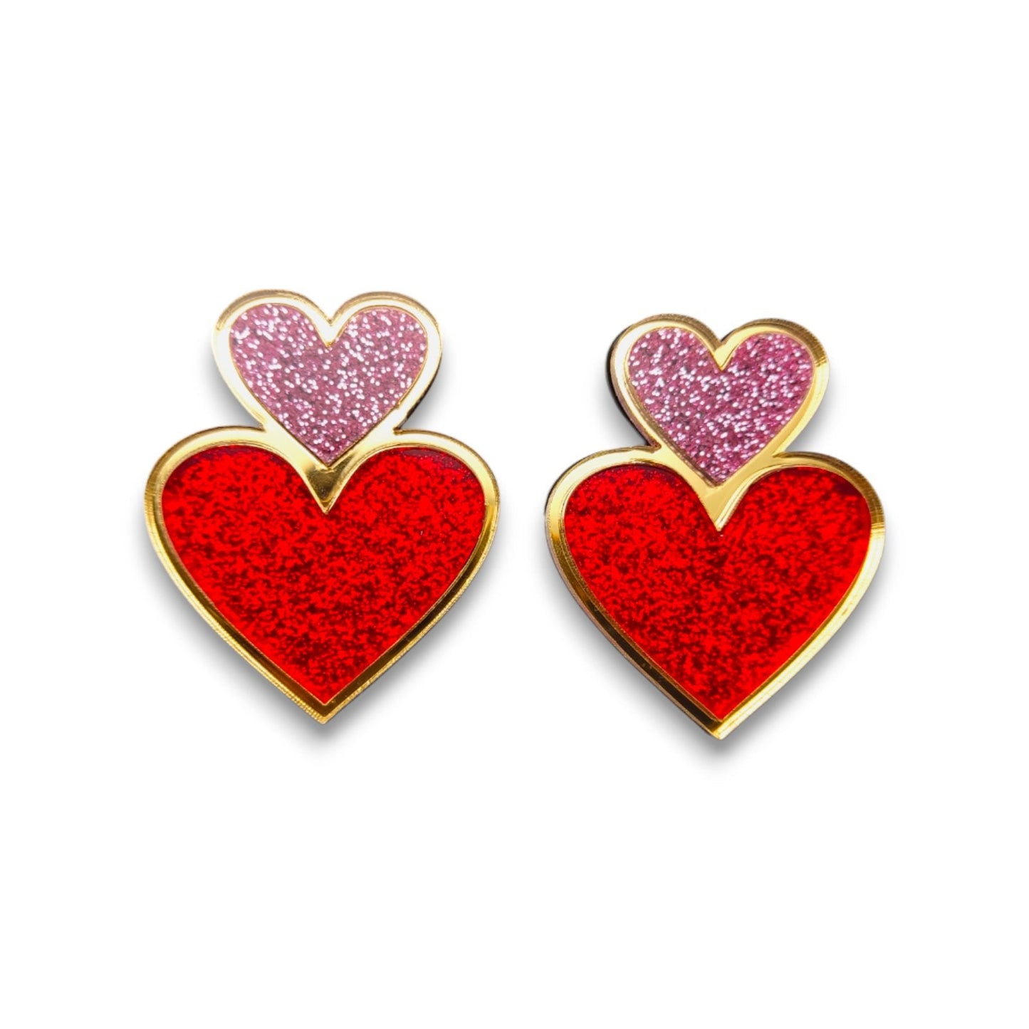 Ensemble collier et boucle d'oreille coeur profond