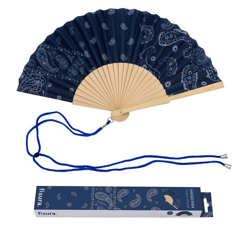 Eventail bleu et blanc bandana