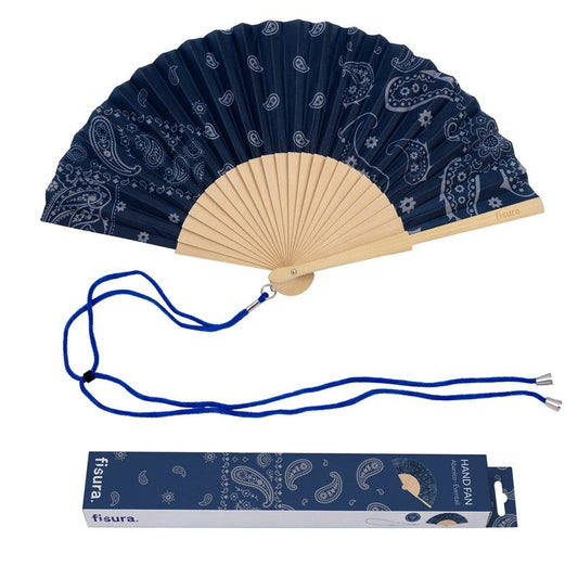 Eventail bleu et blanc bandana
