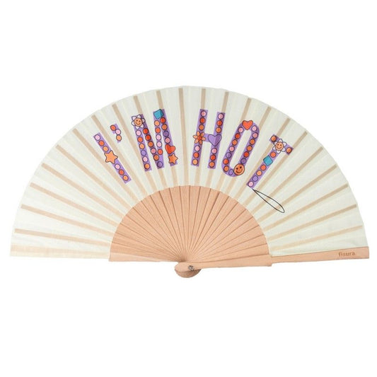 Eventail " i'm hot " coloré