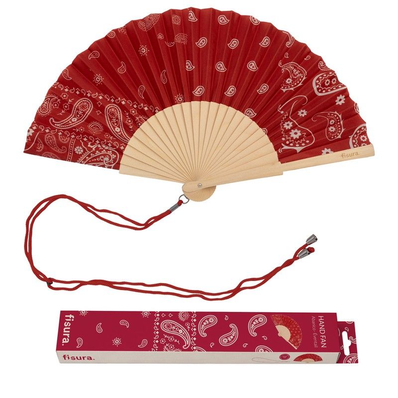 Eventail rouge et blanc bandana