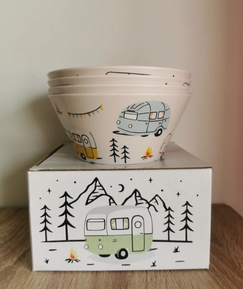 Ensemble 4 Bols en Plastique Recyclés Rpet Wildwood Caravan - Caravane