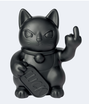 Grande figurine de chat chanceux noir maki neko fuck