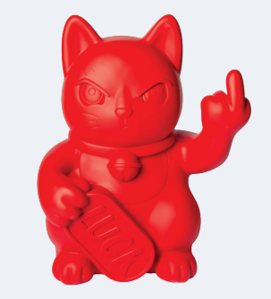 Grande figurine de chat chanceux rouge maki neko fuck