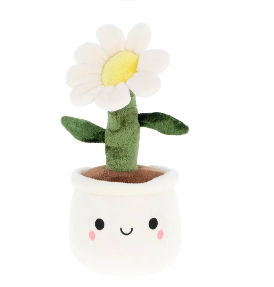 Mignonne petite peluche pot de fleur fun qui souri