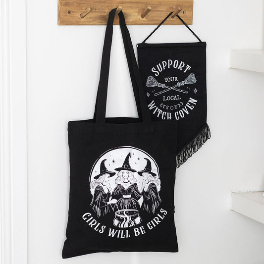 Sac tote bag " Girls Will Be Girls " les 3 soeurs sorcière