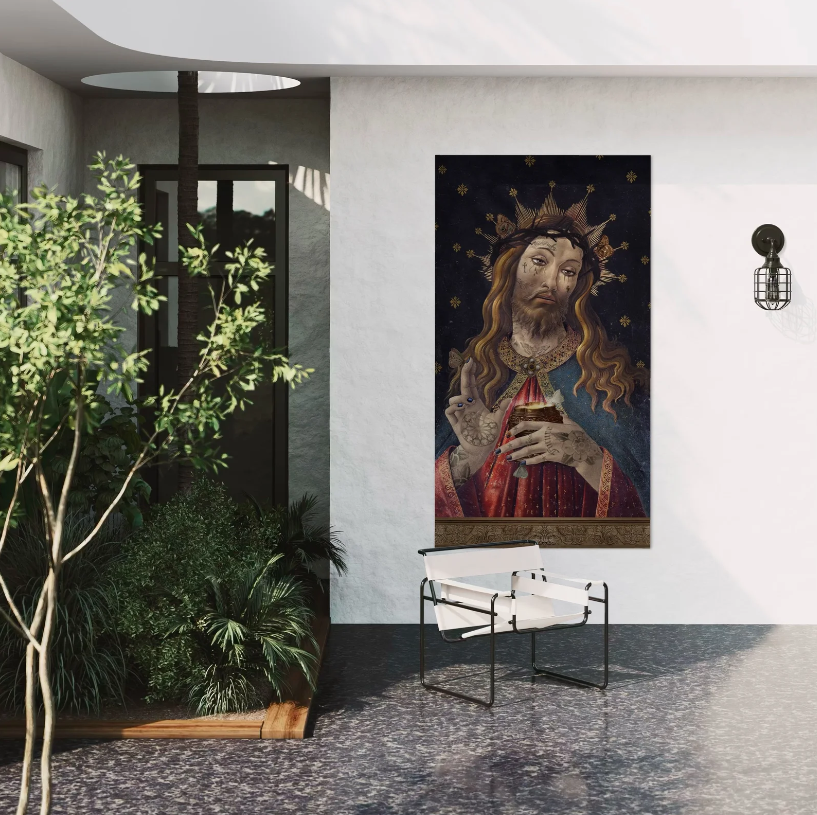 Tenture 144 Jésus de Voglio Bene en velours