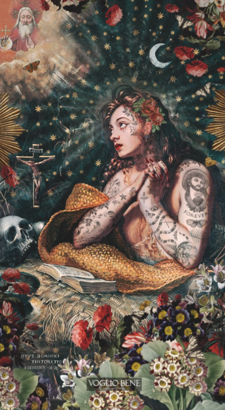 Grande tenture 250 Marie Madelaine Voglio Bene en velours