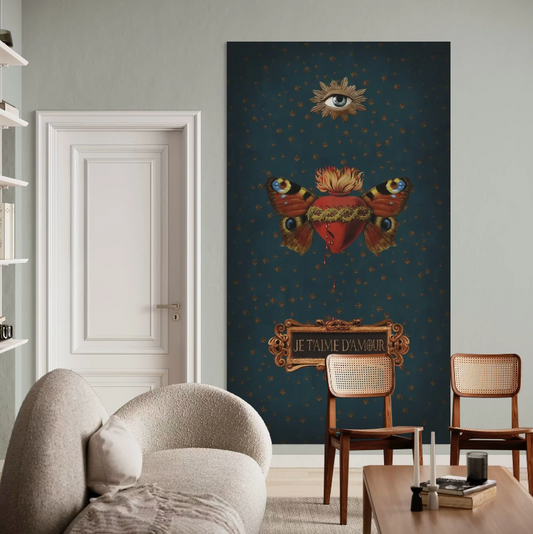 Grande tenture papillon sacré Voglio Bene en velour