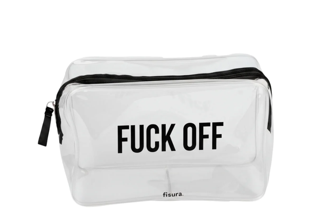 Trousse de toilette / maquillage fuck off transparente