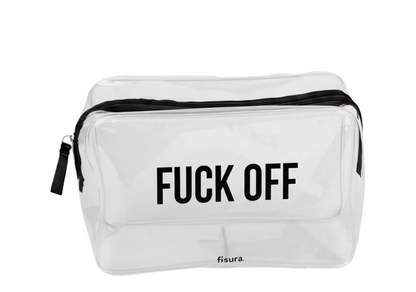 Trousse de toilette / maquillage fuck off transparente