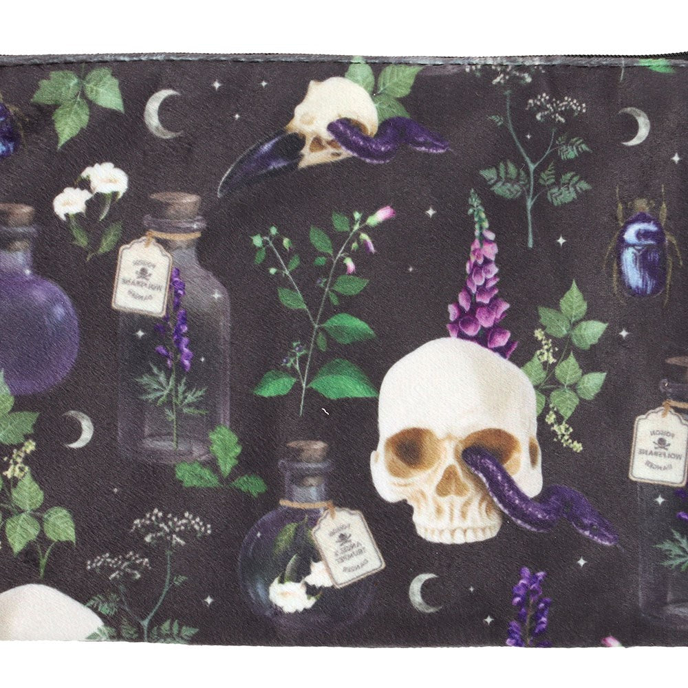 Trousse style velour skull serpent fiole sorcière lune