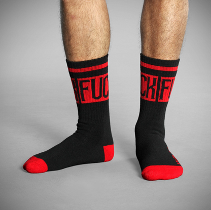 Chaussette Hyraw fuck noir et rouge