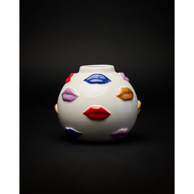 vase bouche colorée