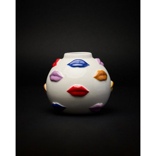vase bouche colorée