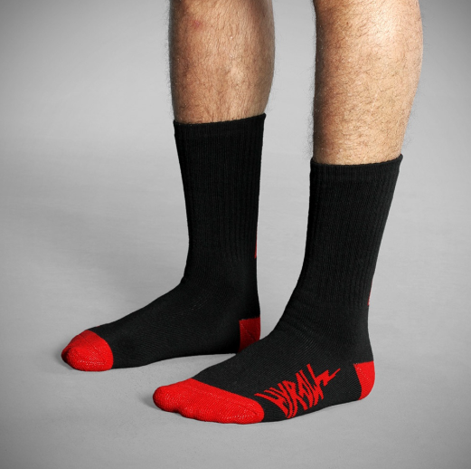 Chaussette Hyraw fuck off noir et rouge