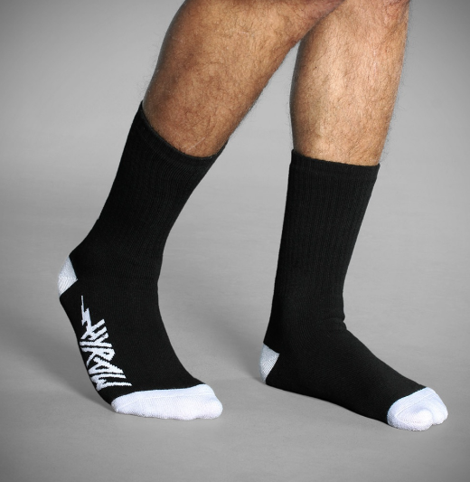 Chaussette Hyraw fuck off noir et blanche