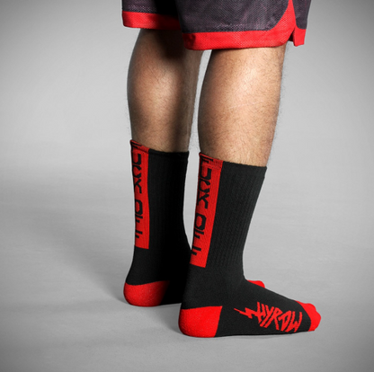 Chaussette Hyraw fuck off noir et rouge
